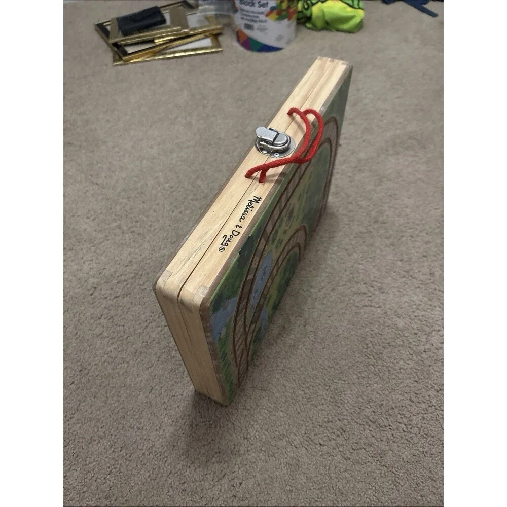 Melissa & Doug Wooden Take-Along Tabletop Railroad W/ Train & More